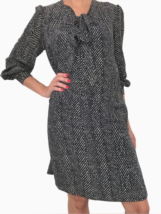 kate spade Dresses & Skirts - KATE SPADE 100% SILK HERRINGBONE TIE FRONT DRESS
